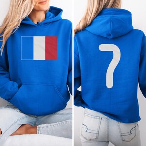 France Jersey Style T-Shirt, Number 7 Graphic Tee, Soccer Fan Apparel image 5