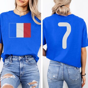 France Jersey Style T-Shirt, Number 7 Graphic Tee, Soccer Fan Apparel image 7