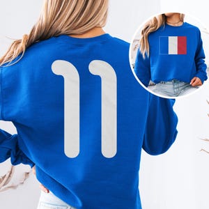 Camiseta unisex de fútbol con diseño de homenaje francés, estampado a doble cara, estilo camiseta de fútbol con el número 11 de Francia, Copa Mundial de Fútbol 2026 de EE. UU. imagen 7