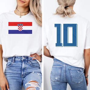 Croatian Tribute Design, Croatia #10 Jersey Style Football Inspired Graphic Tee, Soccer 2026 World USA Unisex Tshirt image 7