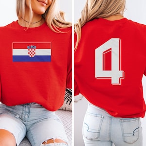 Croatian Tribute Design 2-Sided Player Style, Croatia #4 Jersey Football Inspired Graphic Tee, Soccer 2026 World USA Unisex Tshirt image 6