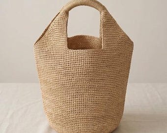 Bolso tote tejido de rafia natural
