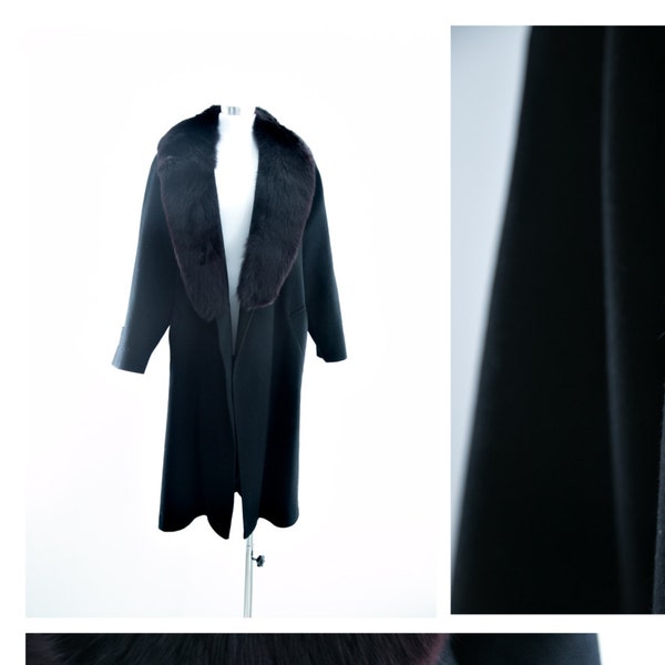 Mink Fur Winter Coat. Haute Vintage. // Designer  1950's Jacket -  Mink / Wool, Cashmere