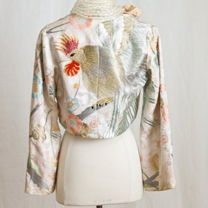 Designer Silk Kimono - ANCIENT - Asian / Rooster / Royal / Japan