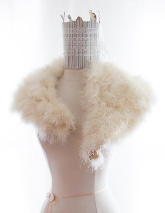 1930's Antique Feather Boleros Shrug | Winter Wedd