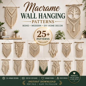 25+ Macrame Wall Hanging Patterns | Large Boho Wall Art & Plant Hanger DIY Guide