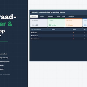 Inventory Management & Webshop Tracker Dutch — Excel inventory tracking orders purchasing margin template