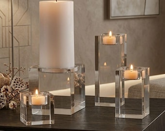 Kristallen theelichtkandelaar, modern tafeldecor bruiloft, moderne kandelaar, romantische huisdecoratie, luxe huisdecoratie