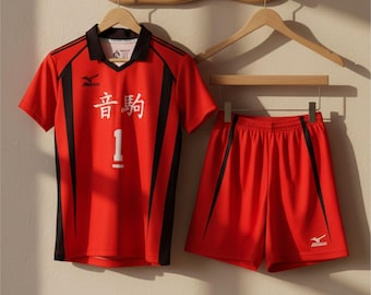 Aanpasbaar Haikyuu Nekoma Jersey Uniform – Dryfit Anime Cosplay Set