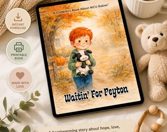 Big Brother NICU Story Book – Waiting for Baby Sister, Children's Love Story (Digital PDF)