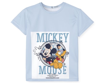 Mickey Mouse Retro Logo Kids Jersey | Sports Tee, Cartoon Character Shirt