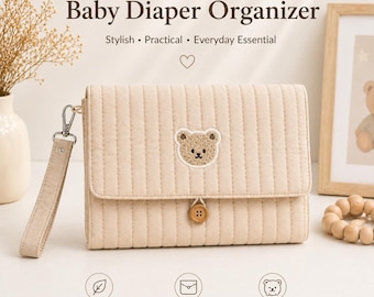 Baby Diaper Organizer Pouch | Teddy Bear Compact Changing Bag