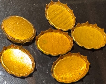 Vintage Flat-Back Oval Brass Settings