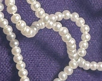 Vintage Japanese Seed Faux Pearls Glass Beads