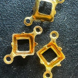Vintage Rare 6 mm Brass Setting/Mounting with Two Rings