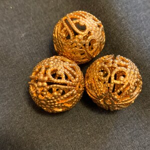 Vintage Filigree Brass Balls