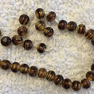 Vintage Japanese &quot;Cherry Brand&quot; 5mm Tortoise Glass Beads