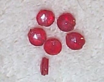 Cuentas de vidrio rojo rubí iridiscente japonesas vintage