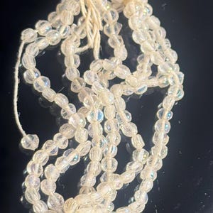 1930s Iridescent Crystal Glass Very Small Beads (approx. 3 mm)
