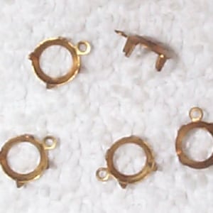Vintage Brass 6 MM Round Open-Backed Mounting/Setting