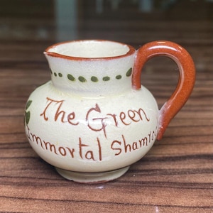 Vintage Miniature Torquay Pottery Jug | Handcrafted English Motto Ware Creamer | Collectible Devon Pottery