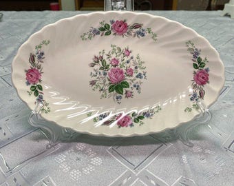 Bandeja para servir Wood & Sons “Briar Rose” / Vintage de los años 70, Inglaterra / Plato de cerámica floral / Vajilla inglesa