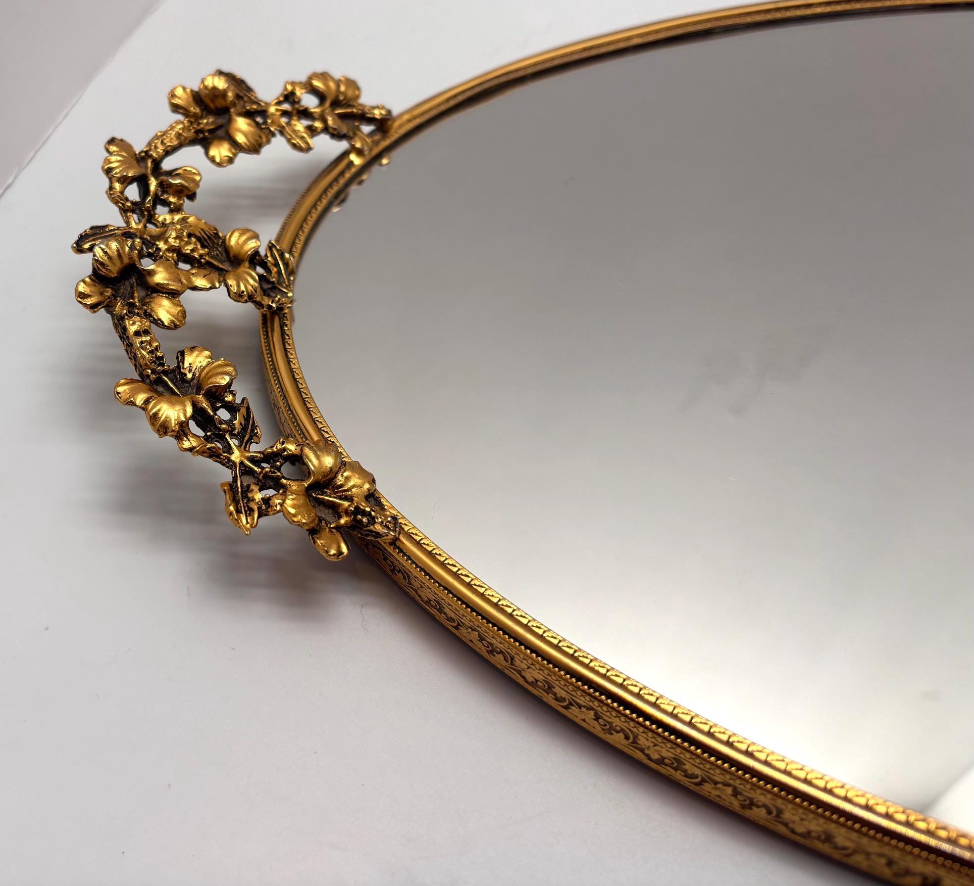 Stylebuilt Gold Vanity Mirror Tray - Etsy