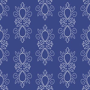 Blue scroll repeating pattern