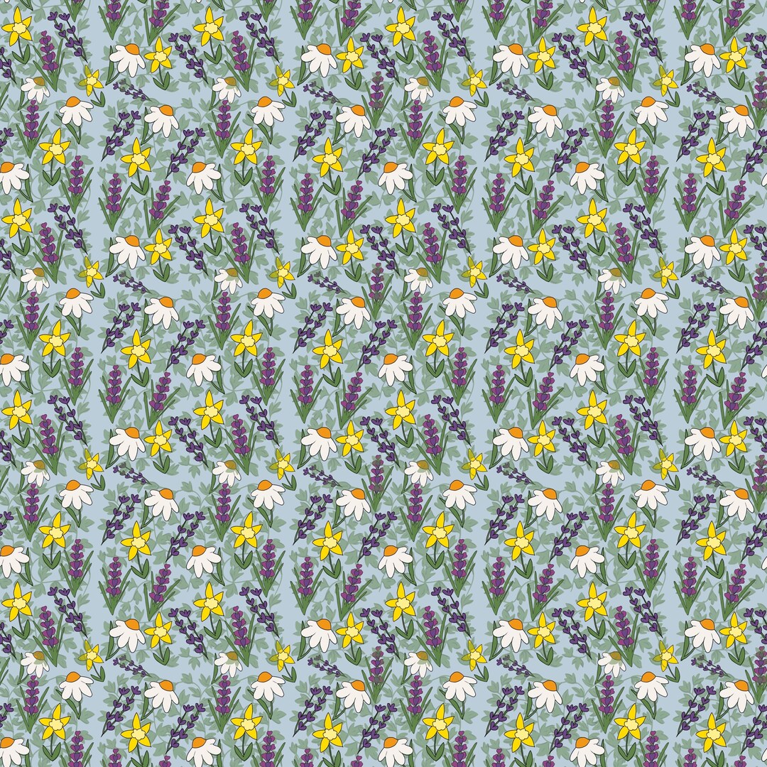 Spring Floral Digital Repeating Pattern - Etsy