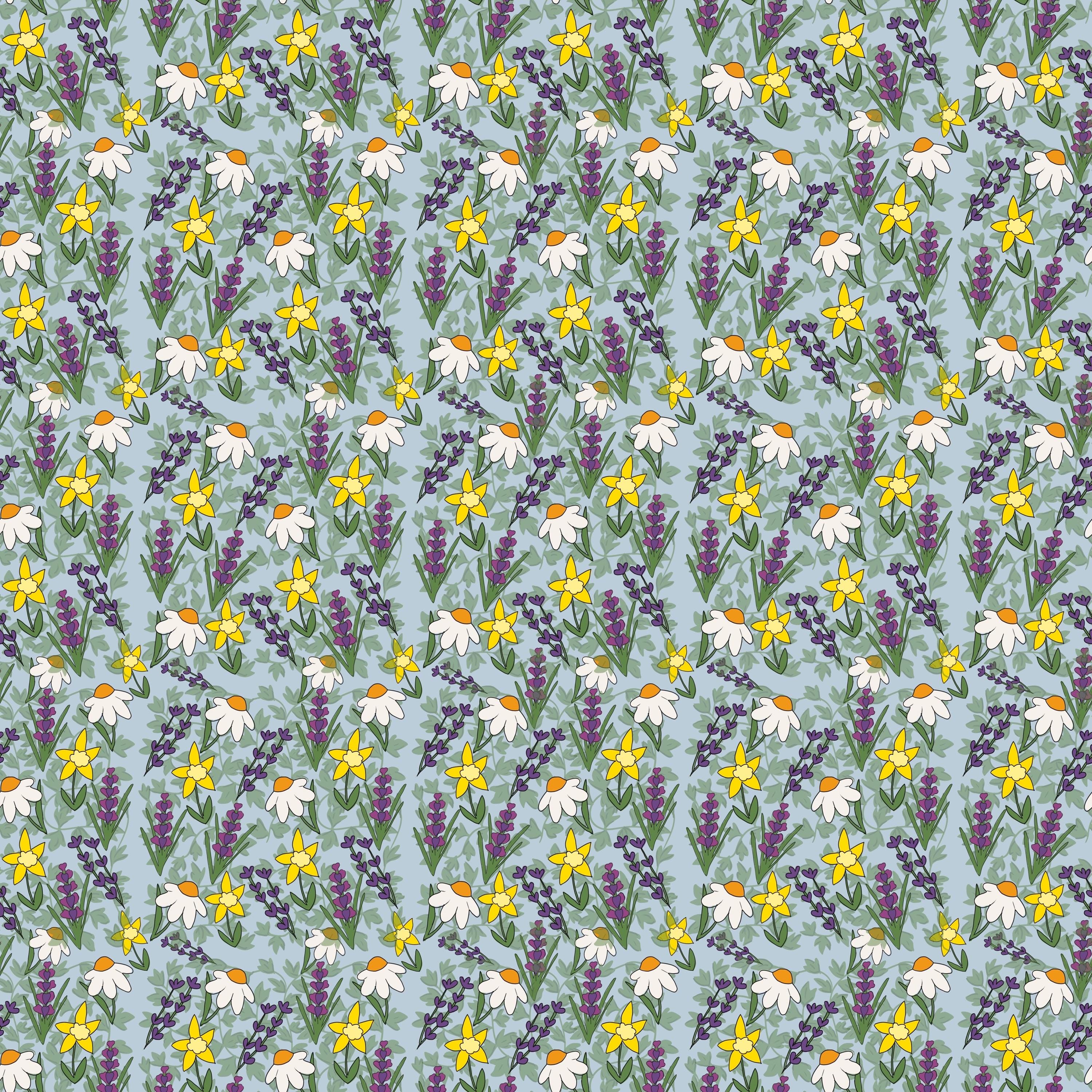 Spring Floral Digital Repeating Pattern - Etsy