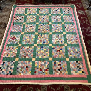 Vintage Quilt Hand Quilted Patchwork
