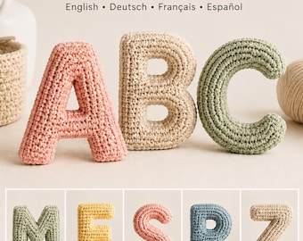 Crochet Alphabet Pattern PDF, Amigurumi Letter Pattern, Plush ABC Letters, Name Letters Crochet Pattern, Nursery Decor