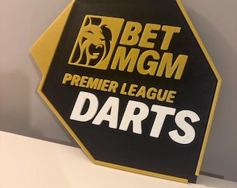 BetMGM Premier League Darts Sign | 3D Printed Wall Art, Man Cave Decor