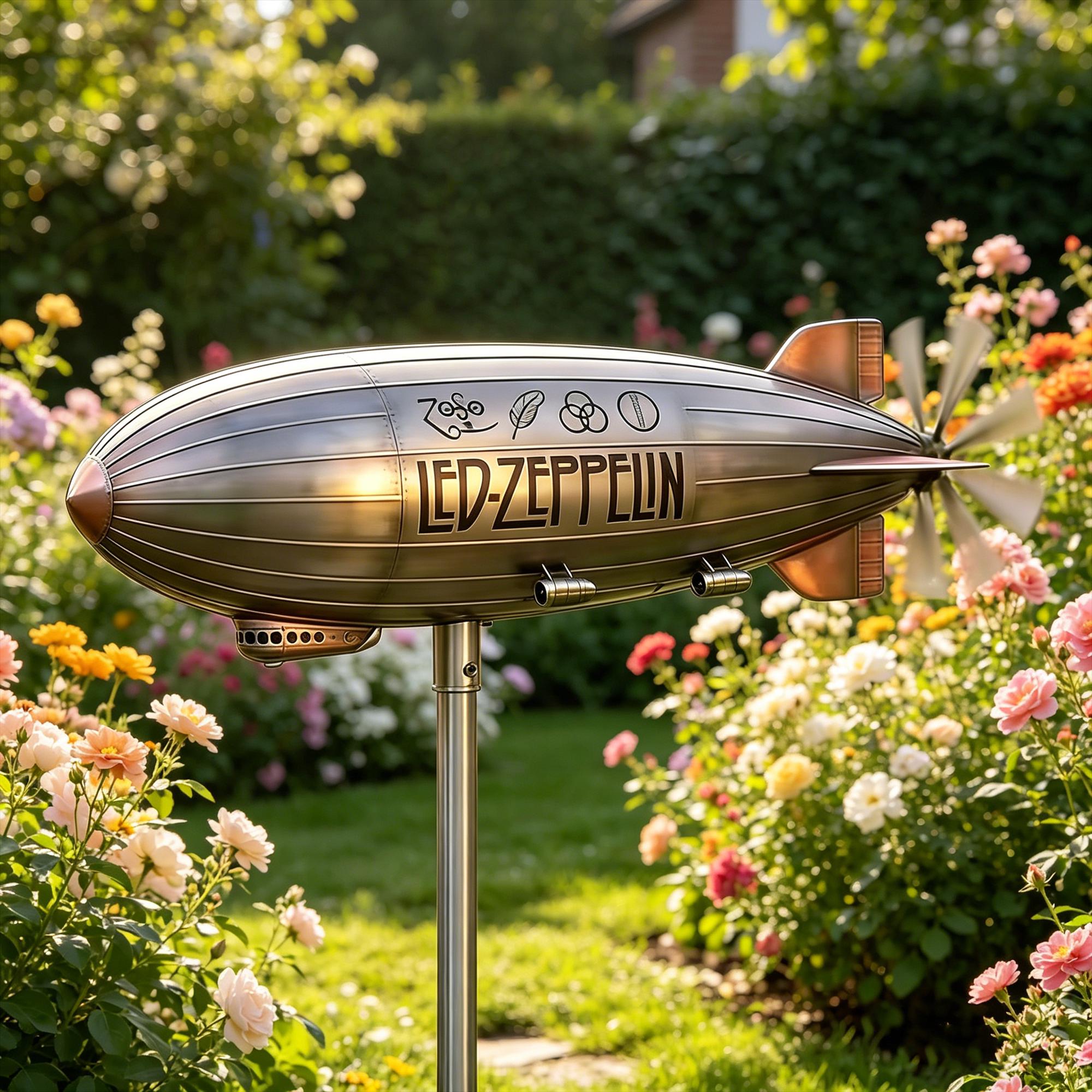 Led Zeppelin Blimp Wind Spinner,vintage Rock Band Garden Decor