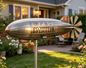Led Zeppelin Blimp Wind Spinner,vintage Rock Band Garden Decor