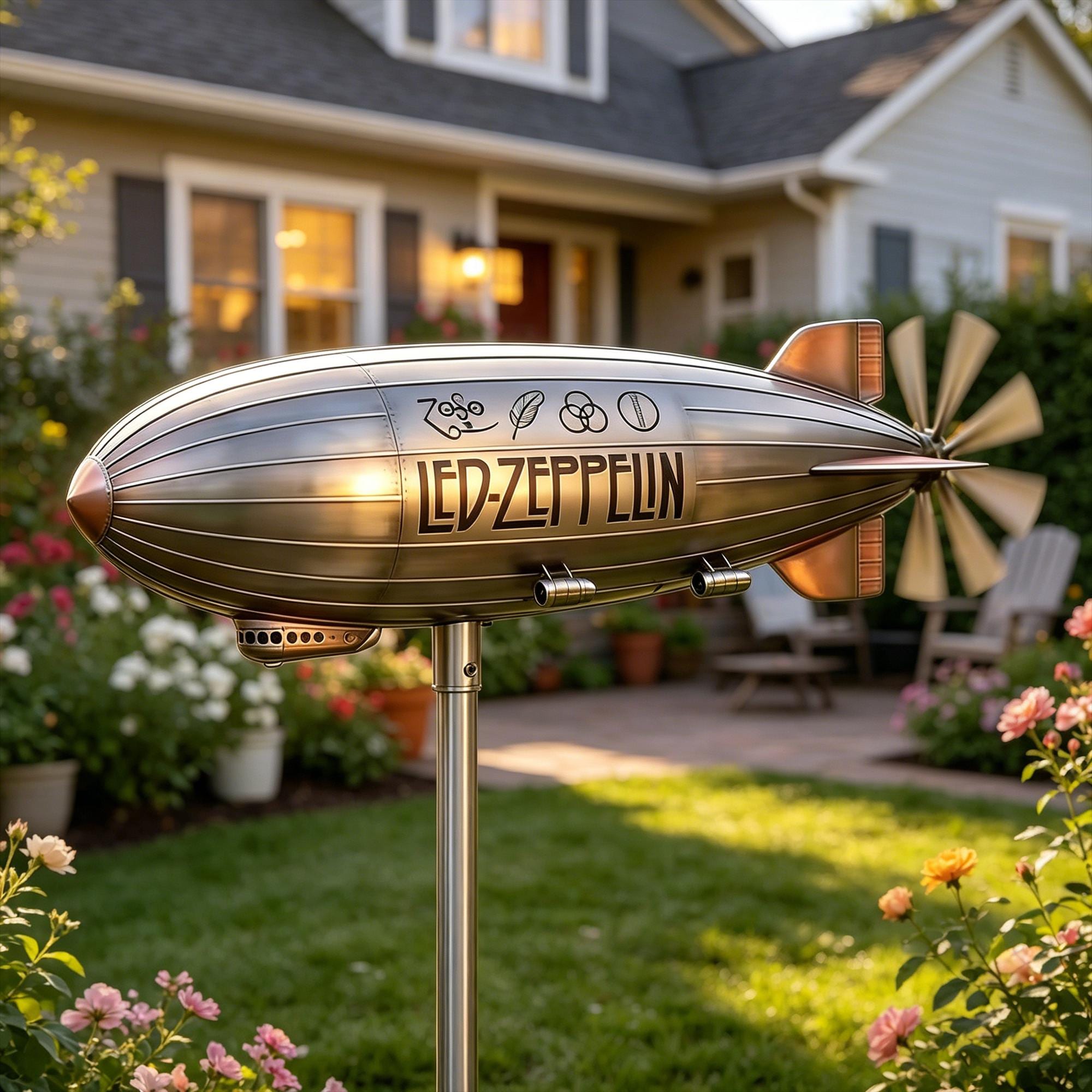 Led Zeppelin Blimp Wind Spinner,vintage Rock Band Garden Decor
