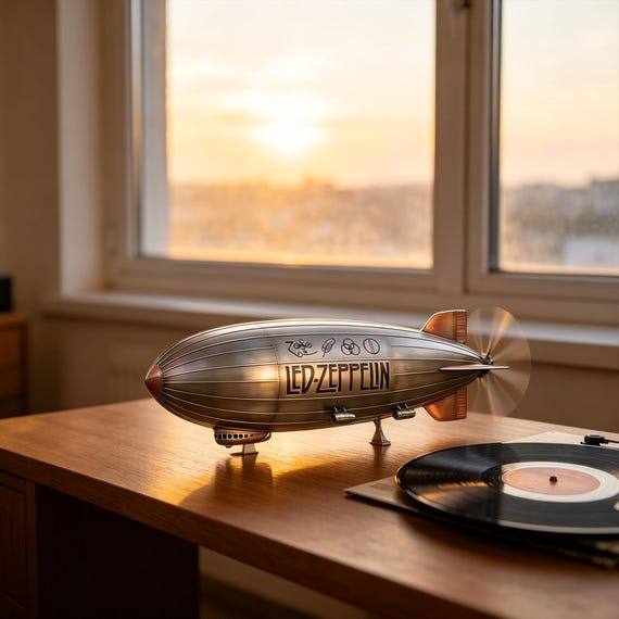 Led Zeppelin Blimp Wind Spinner,vintage Rock Band Garden Decor
