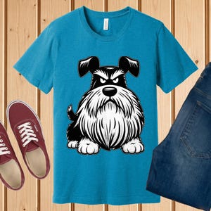 Chemise schnauzer grincheux, cadeau drôle de maman de chien de schnauzer nain Heather Aqua