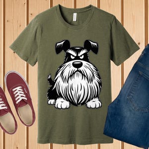 Chemise schnauzer grincheux, cadeau drôle de maman de chien de schnauzer nain Heather Olive