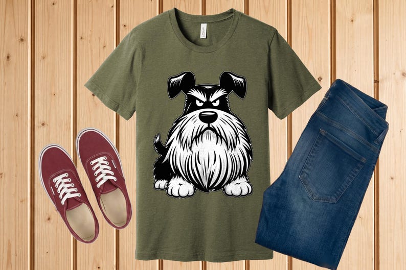 Chemise schnauzer grincheux, cadeau drôle de maman de chien de schnauzer nain Heather Olive