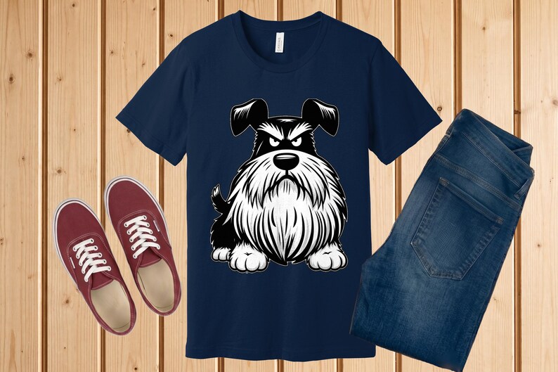 Chemise schnauzer grincheux, cadeau drôle de maman de chien de schnauzer nain Navy