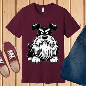 Chemise schnauzer grincheux, cadeau drôle de maman de chien de schnauzer nain Maroon