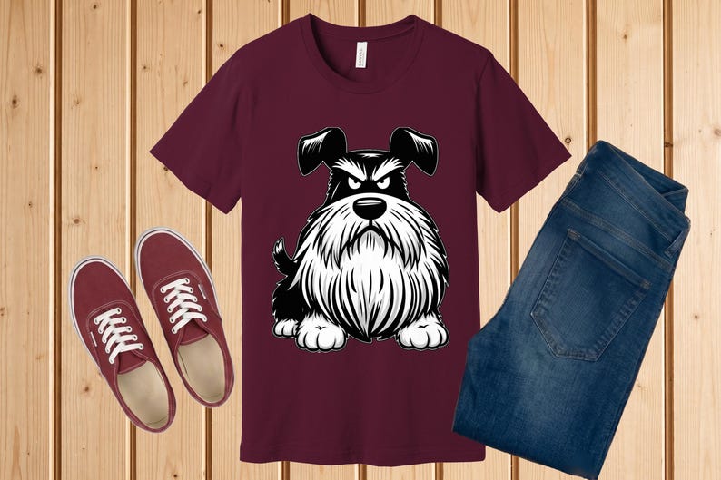 Chemise schnauzer grincheux, cadeau drôle de maman de chien de schnauzer nain Maroon