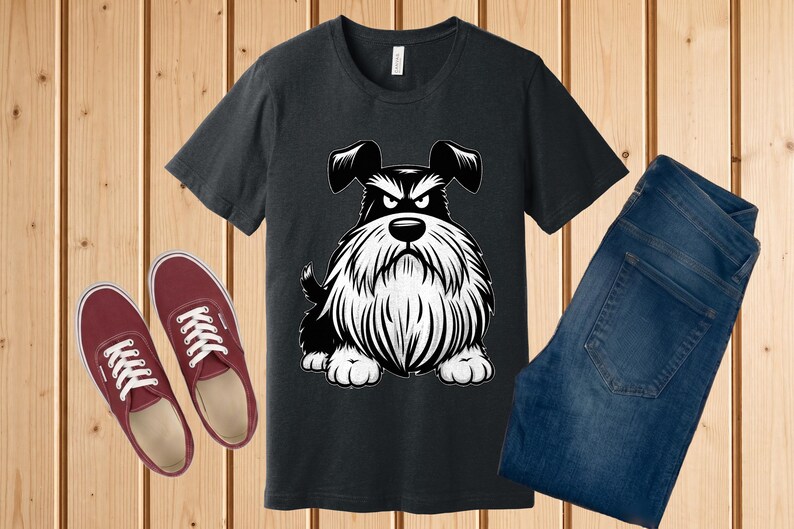 Chemise schnauzer grincheux, cadeau drôle de maman de chien de schnauzer nain Dark Grey Heather