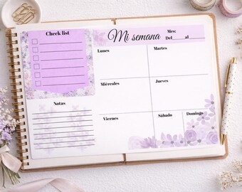 Planner Semanal y bloc de notas para imprimir