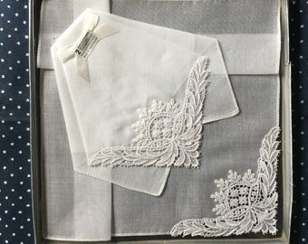 Vintage Handkerchiefs - Set of 2 - White -  Never used