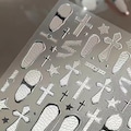 Halloween Dark Punk 3D Embossed Leather Cross Nail Stickers,Goth Party Nail Art Decals,Y2K Edgy Manicure DIY Accessories product logo