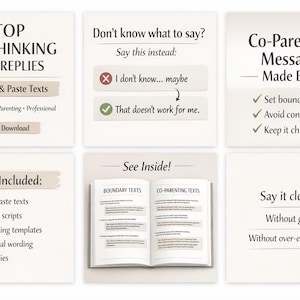 Copy And Paste Text Messages | Boundaries, Co-Parenting & Professional Scripts | Communication Toolkit | Instant Download PDF