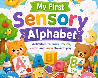Sensory Alphabet Coloring Pages for Kids, 26 Printable ABC Letters, Preschool Letter Tracing Worksheets, Fine Motor Skills