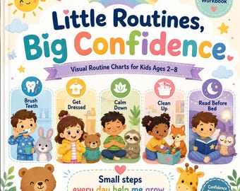 Kids Routine Chart Printable, Toddler Visual Schedule, Morning Bedtime Chore Chart, Daily Routine Cards, Preschool Workbook PDF